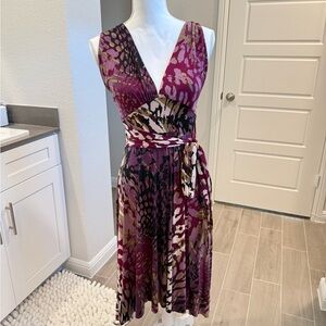 Chic Multicolor Wrap Midi Dress